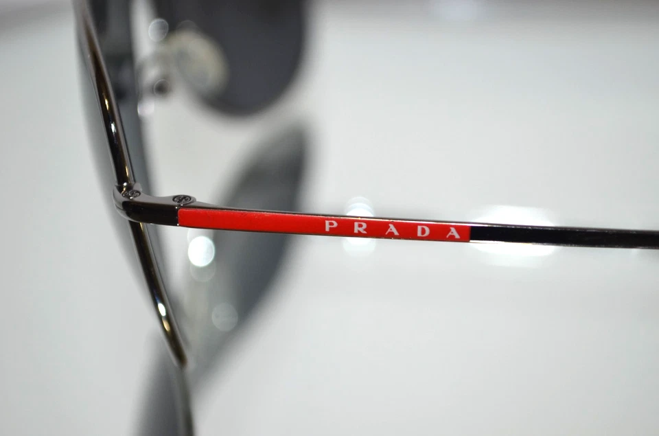 Gafas de sol Prada Aviator rojas/plateadas negras lentes auténticas SPS55U 5AV-5S0 Foto 3 de 4