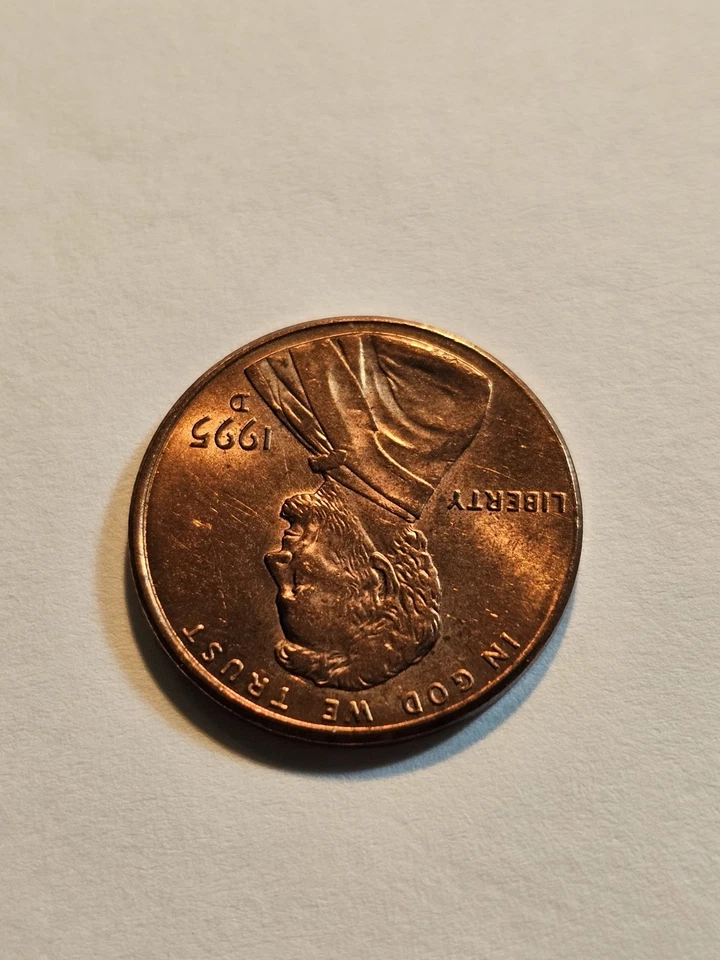 1995D Lincoln CENT, CLOSE AM, RED With Multi Errors! - Image 4 of 4