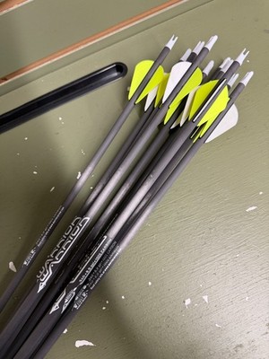 X12- Gold Tip Warrior 340 Spline Arrows, Fletched, NEW, Inserts Included.