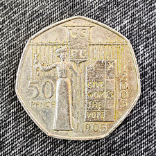 50p Elizabeth II 2003 50p Fifty Pence Coin Suffragette WSPU Design Uncertified