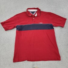 Tommy Hilfiger Polo Mens XL Red Striped Embroidery Shirt