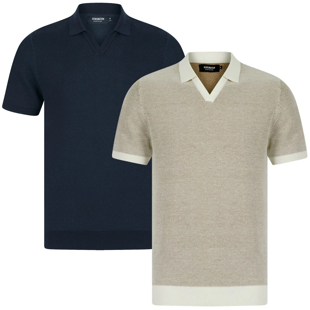Mens Knitted Polo Shirt Open Collar V-Neck Premium 100% Cotton T-Shirt Top Smart
Opens in a new wind