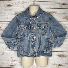 Gap Kids Denim Jean Jacket Snap Closure Pockets Classic Blue Girls Size S