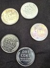 1943 D steel Penny Lot of 5 BU coins--☆☆MS Quality  — photo 2