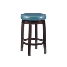 Linon Maya Counter, Brown Stool, 24, Teal