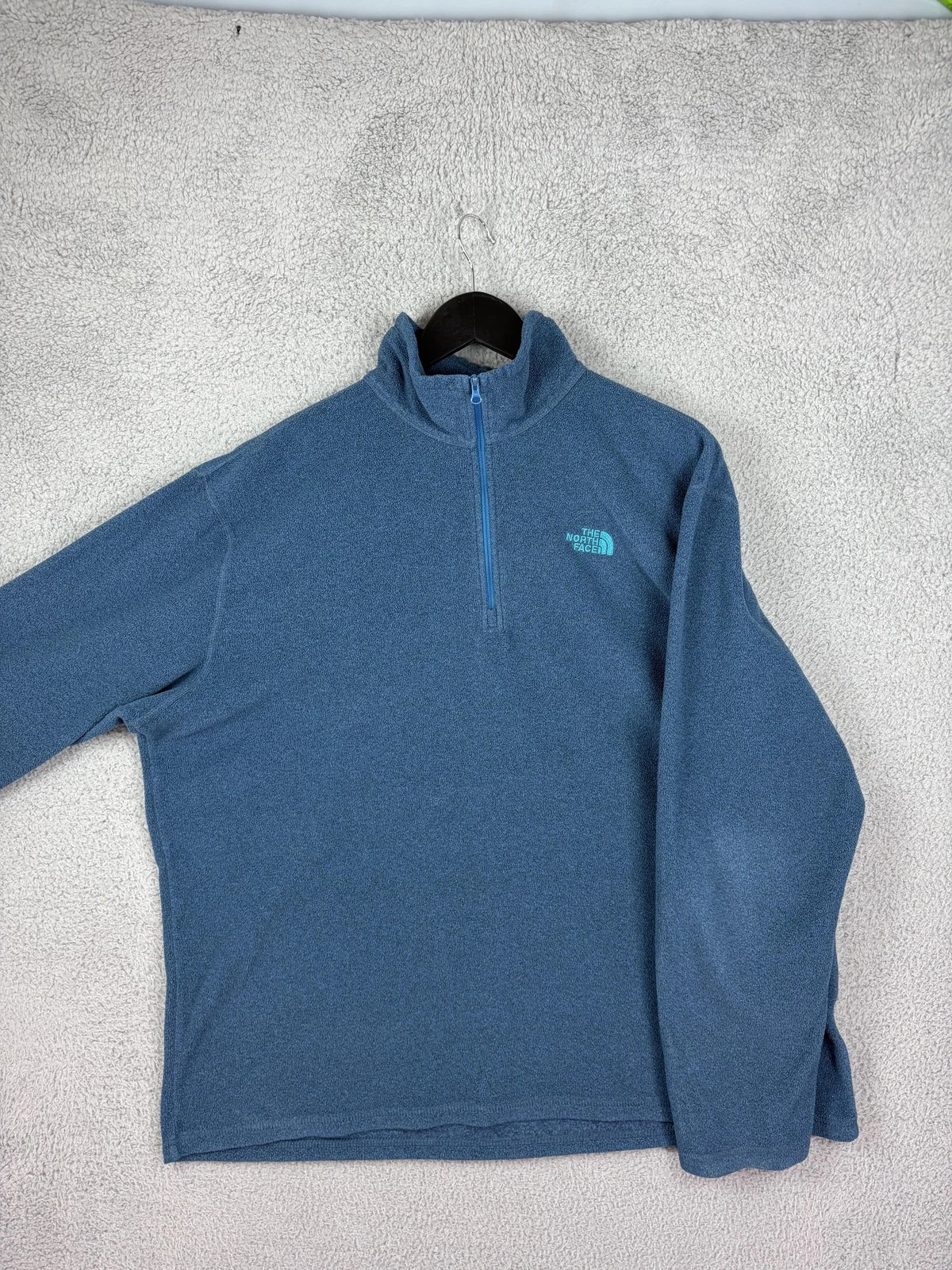 North Face Pullover Mens XL Blue Polartec Classic 1/4 Zip Fleece Top Men