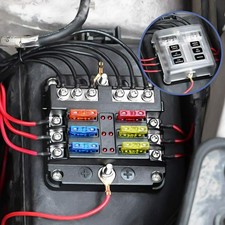 6 Way Blade Fuse Box Block FuseBox Holder Auto Marine Bus Bar Car Kit 12V 32V