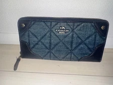 COACH long wallet coach wallet denim fabric