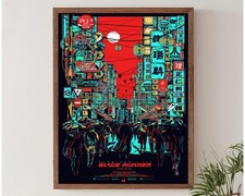 Blade Runner Neon City Sci Fi Movie Art Night Street Scene Poster