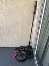 Weight Plate & Olympic Barbell Bar set - 170lbs total