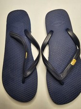 Hollister HCO Mens Navy Blue Flip Flops Size 11-12 Pre-owned