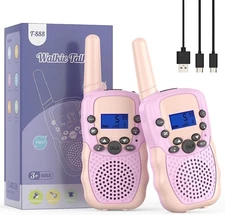 Kids Walkie Talkies Rechargeable – 2 Pack, 22 Channels, LED Flashlight Best Gift