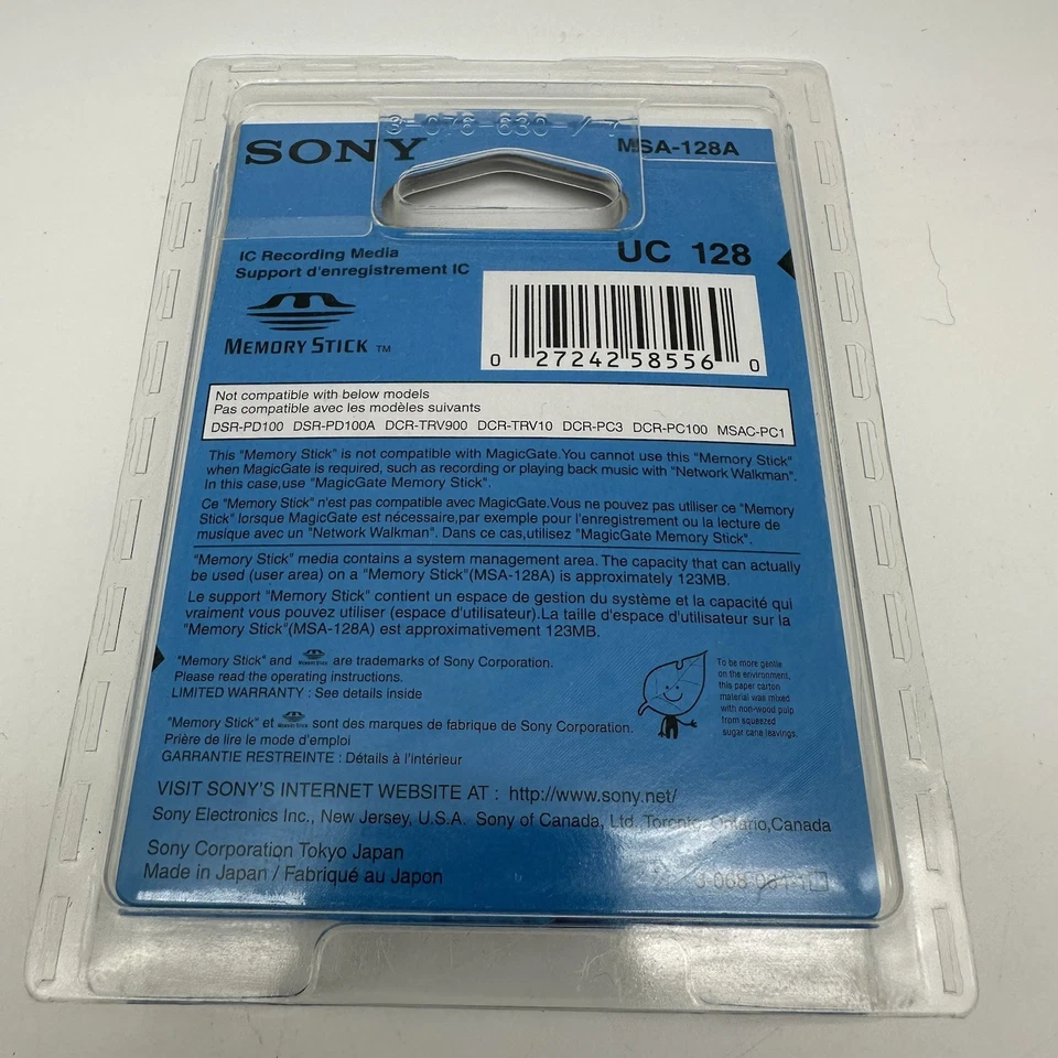 Sony MSA-128A 128 MB Memory Stick - Sealed Package NIB - Image 2 of 3