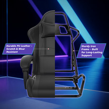 Ergonomic Coumputer Gaming Chair Office Swivel Recliner Seat w Footrest Black 9