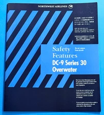 Northwest Airlines DC-9-30 Overwater (AC#9902,9903,9905-9909) Safety Card - 6/91