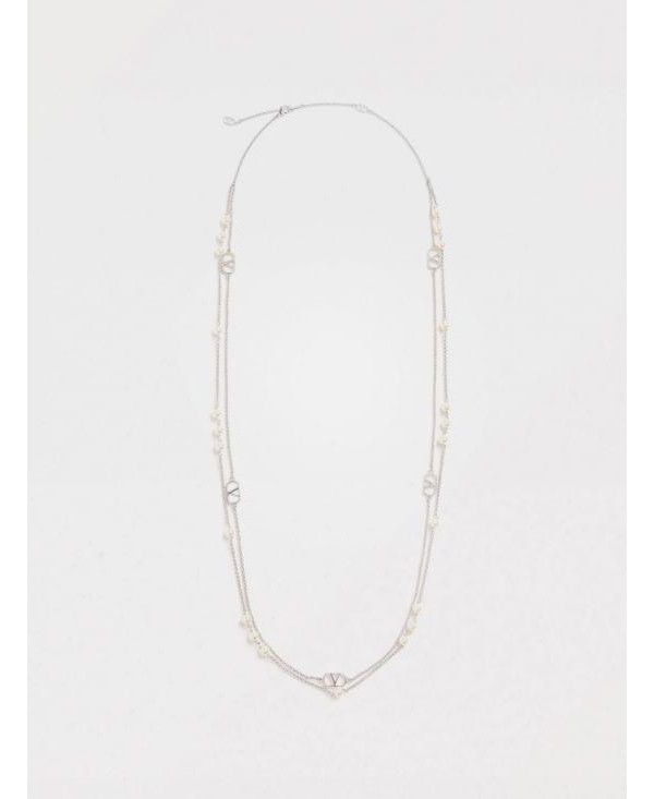 Valentino V Logo Signature Necklace 151103770 [P]