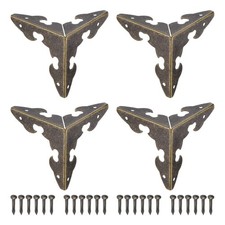 30x30x30mm Metal Box Corner Protectors Edge Guard Bronze Tone 10pcs