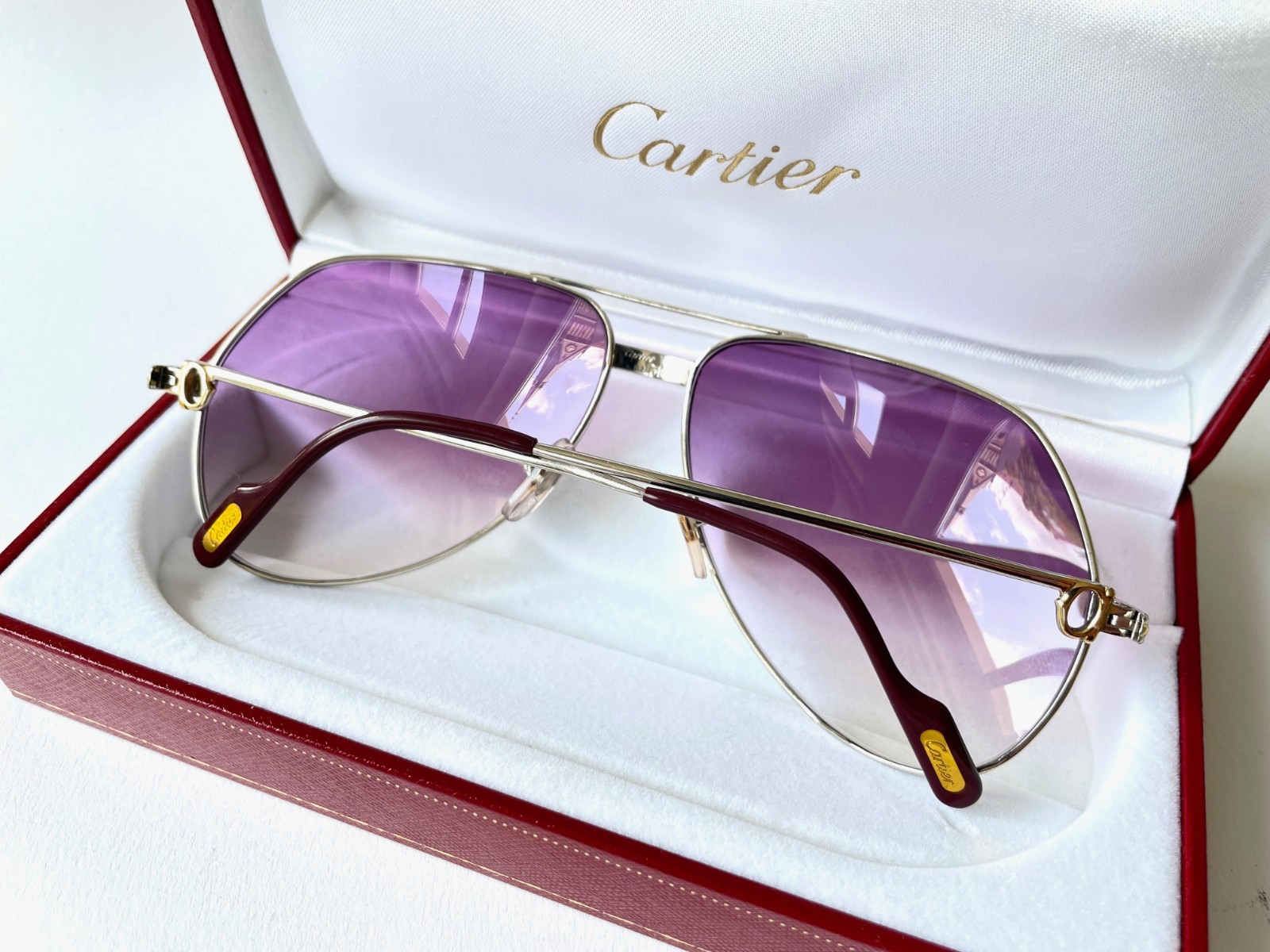 vintage CARTIER VENDOME Louis LC sunglasses custom platinum silver LARGE 62*14 2 image 3