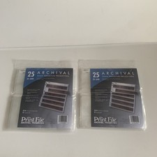 Lot Of 2 Print File Archival 35mm Negative Preservers 25 Sheets 35-6HB