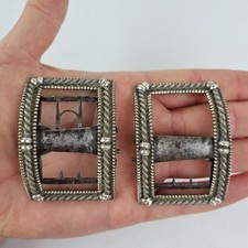 Antique Pair George III Silver Shoe Buckles 1798 By J.A.