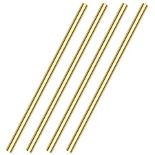 4 Pieces 12 inches 1/4 inch Brass Rods, Sutemribor Brass Solid Round Rod Lathe B