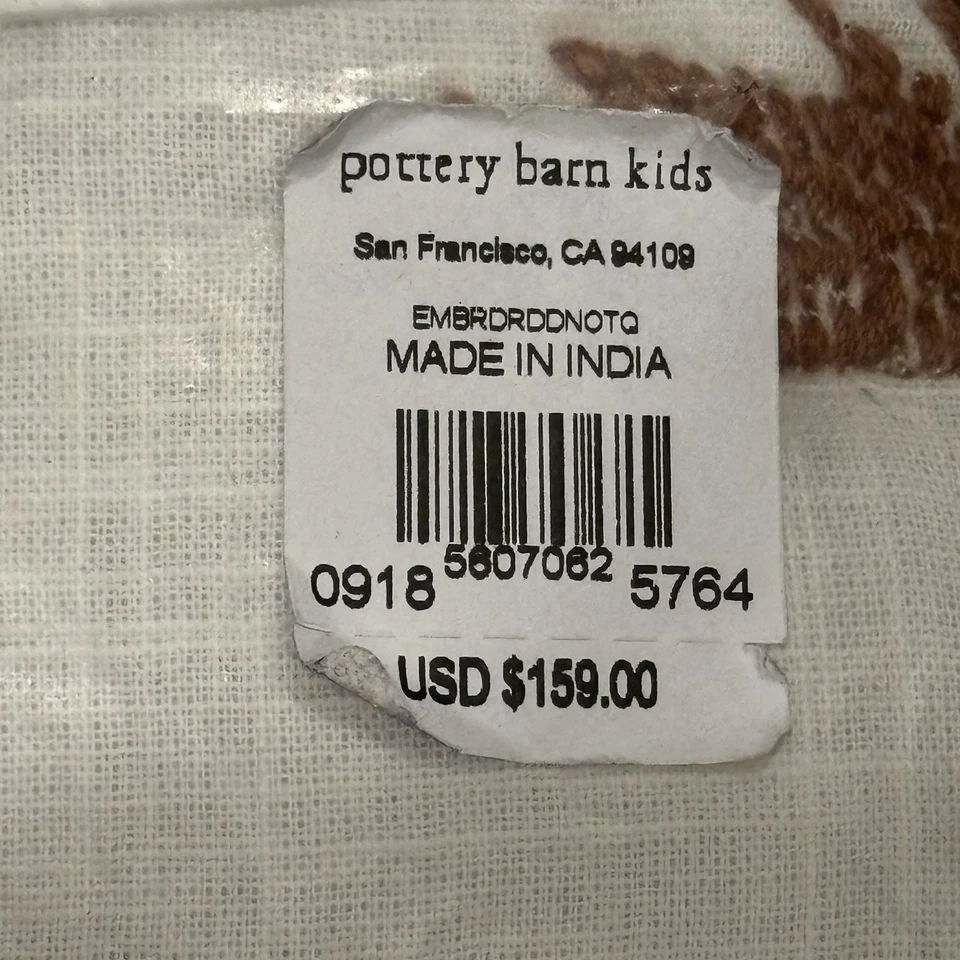 Edredón Dino Bordado Pottery Barn Baby Nuevo con Etiquetas, Tamaño Niño 36x50” ¡Tan Lindo! Foto 4 de 4