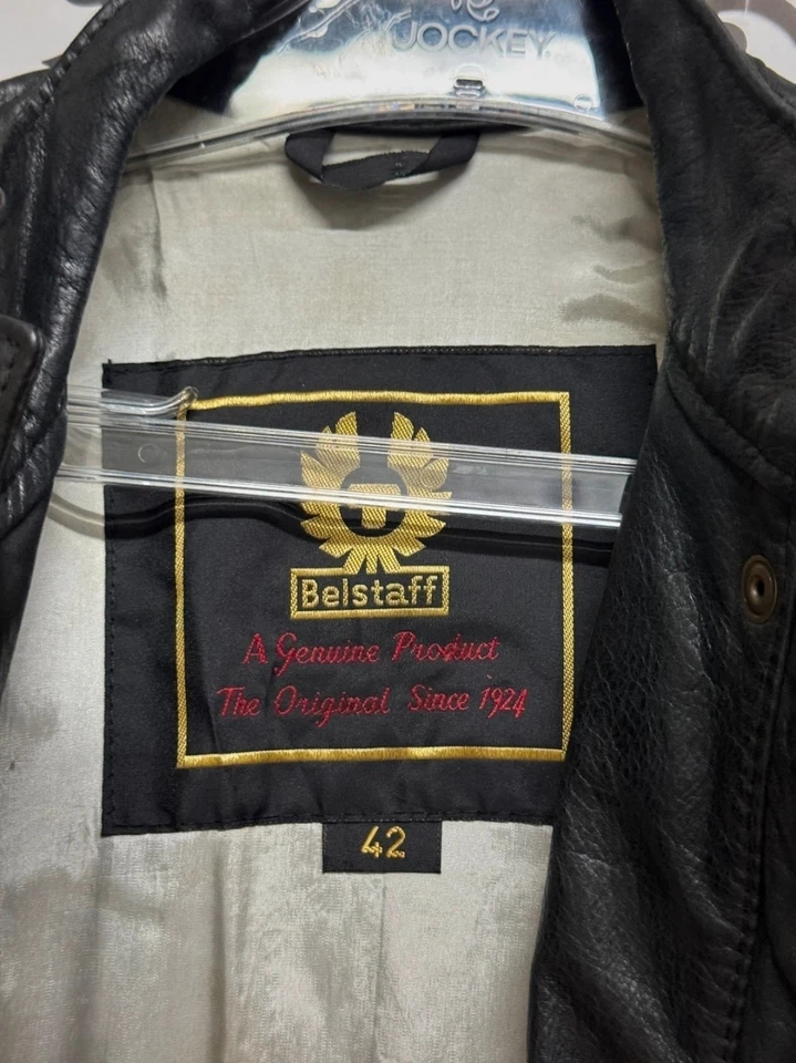 Belstaff Black Leather Perforated Jacket Ultra Rare Gold Label size 42 Foto 2 de 4