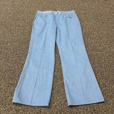 True Vintage 1970s Flare Pants Wide Leg Scovill Zipper Brand New DS Blue 36x30