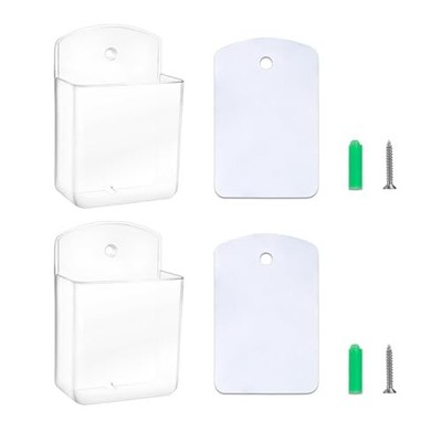 PCS Remote Control Holders Wall Mount, Self Adhesive TV Air Conditioner 2 Clear