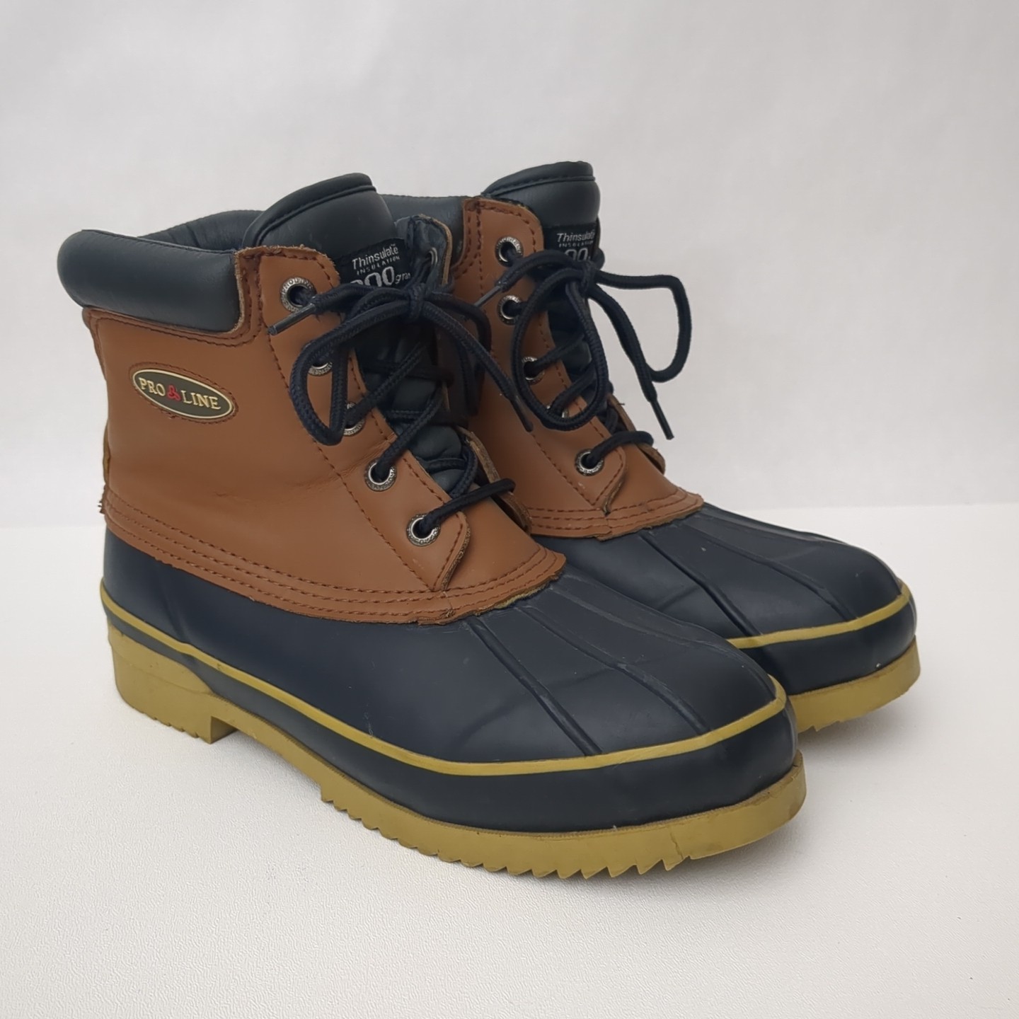 Pro Line Black Brown Duck BOOTS Womens Size 10 Thinsulate Insulated 200 gram