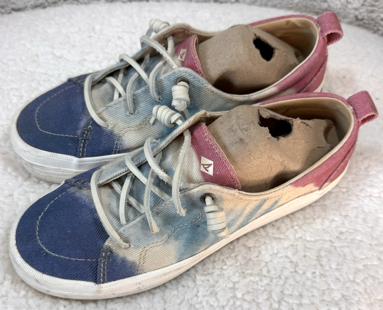 SAOLA SPERRY Sneakers Donna Taglia 8 US Vibes SUOLA SPESSA OCEAN SHORE TIE DYE Blu Rosa