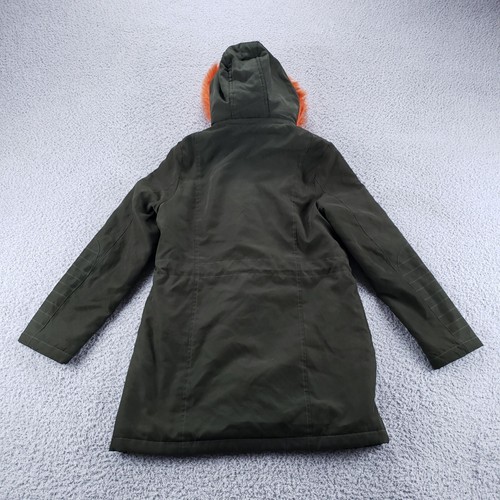 Noize Parka Jacket Women Small Green Faux Fur Hood Winter Coat Vegan Warm - Picture 6 of 10