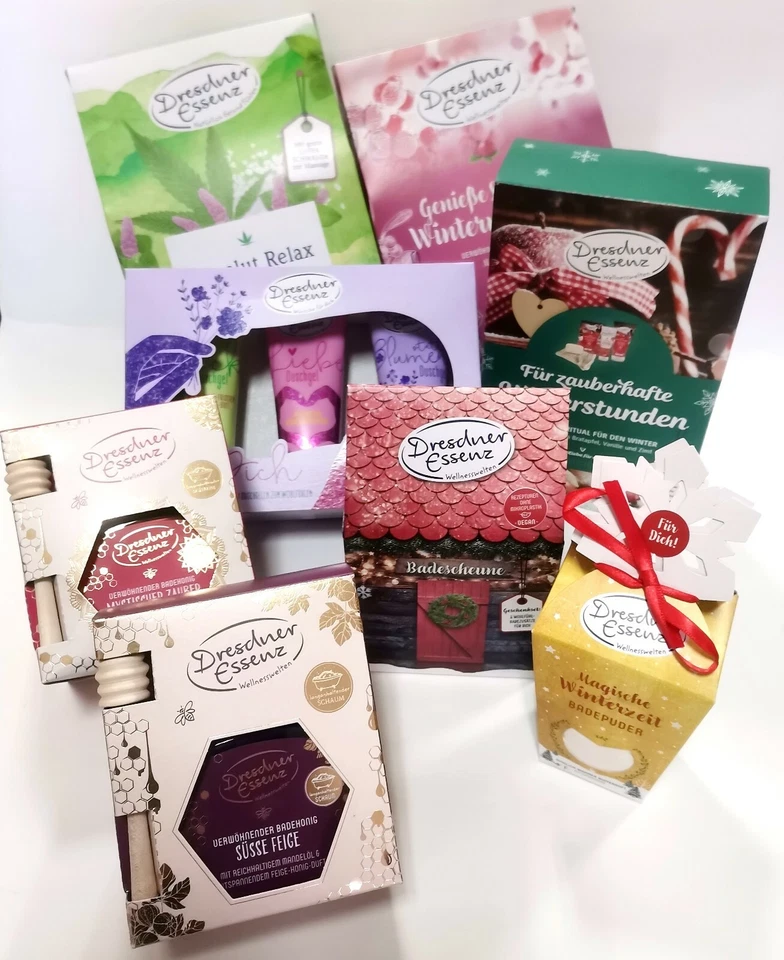 DRESDNER ESSENZ Geschenk Set Weihnacht Duschgel Bodylotion Creme Shampoo