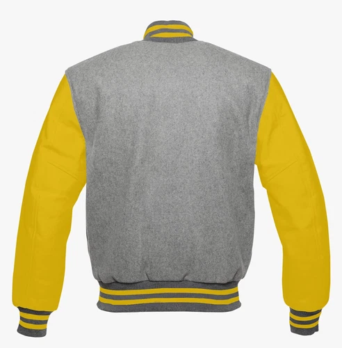 Letterman Style Vasity Jacket Men Wool Snap Closure Leather Sleeves image 8