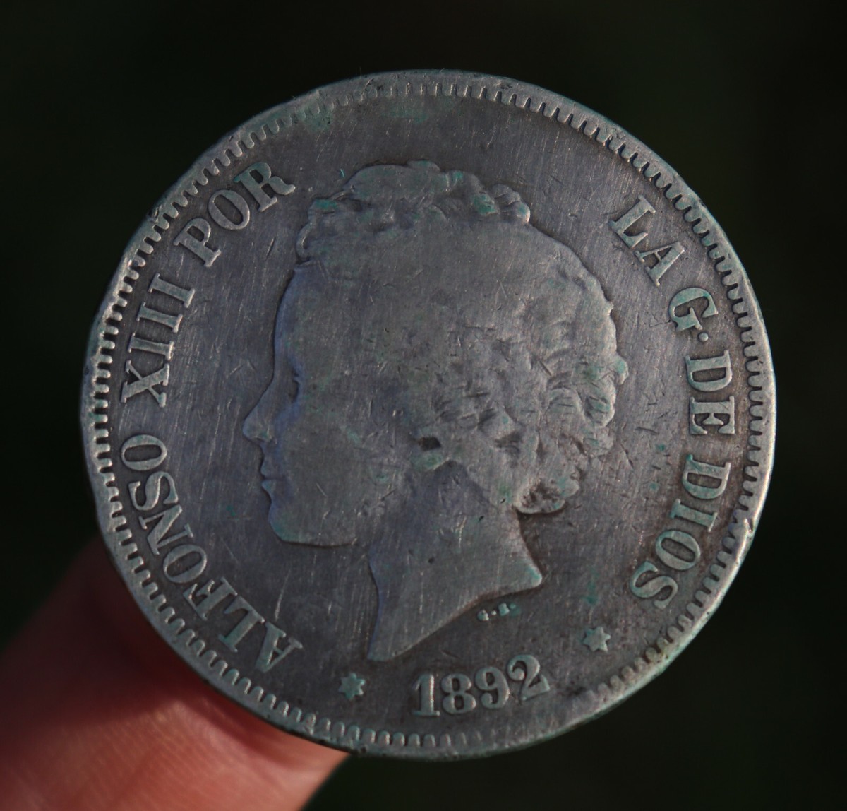 スペインアルフォンソ13世　幼少期8歳頃肖像　5ドル1899年銀貨PF プルーフ 1890 MP M SILVER SPAIN 5 PESETA BABY ALFONSO XIII 1ST