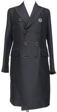 DSQUARED2 Black Jacket Coat Double Breasted Blazer Mid-Length Long Sz 44