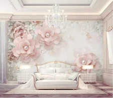 3D Pink Flower Pearl 43971NA Wallpaper Wall Murals Removable Wallpaper Fay