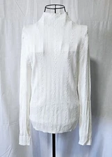 Hooked Up Junior's Light Weight Mock Neck Sweater Ivory Size XL T37-1576