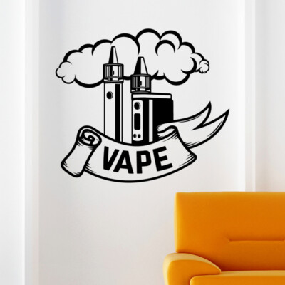 Déco Murale Contemporaine Unbranded Autocollant Mural Décoration Magasin De  Vape - Citation Graphique - Vinyle
