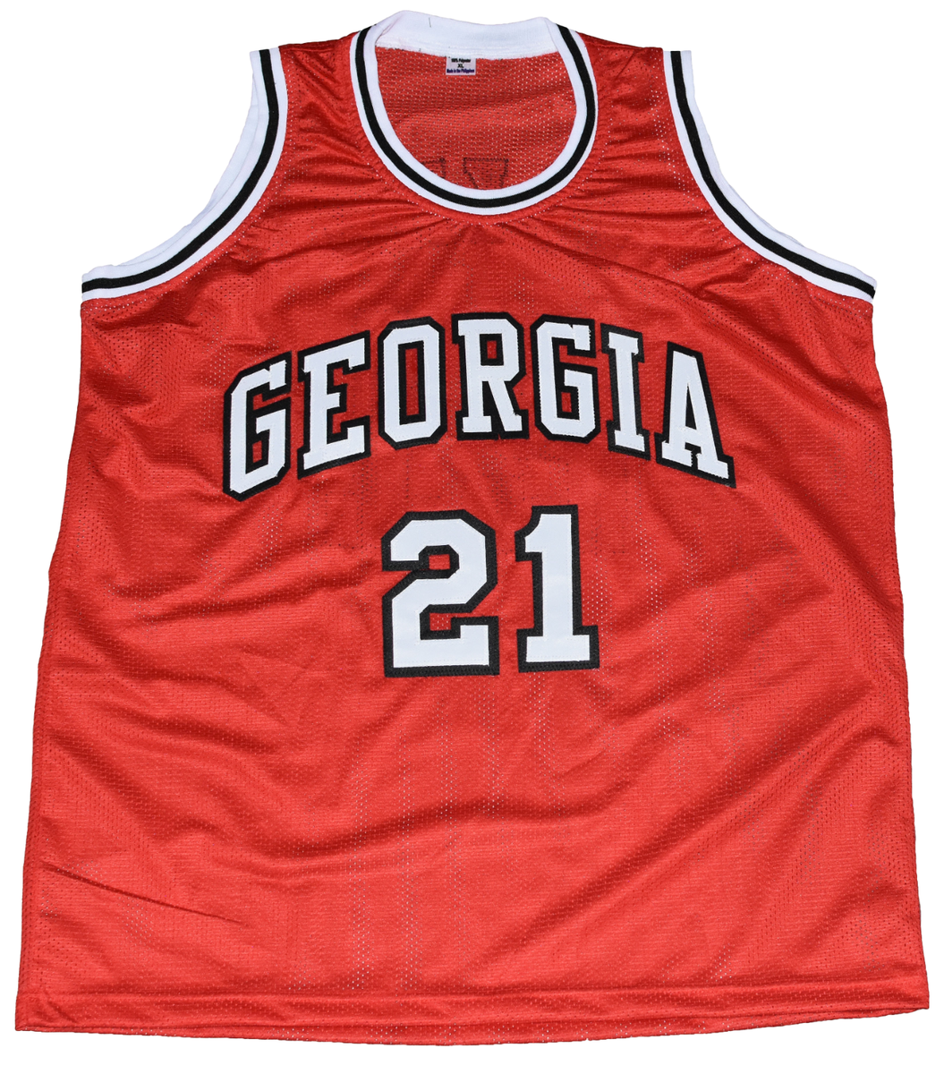 DOMINIQUE WILKINS SIGNED GEORGIA BULLDOGS #21 RED BASKETBALL