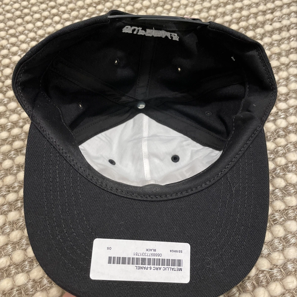 Supreme SS18 Metallic Arc 6-panel Cap One Size Black/Bronze Logo Authentic