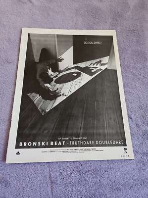 FPOT377 MAGAZINE ADVERT 12X9'' BRONSKI BEAT : TRUTH DARE DOUBLE DARE