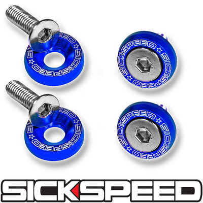 4 PC BLUE 5MM WINDSCREEN FENDER WASHER BOLT KIT FOR MOTORCYCLE WINDSHIELD M8