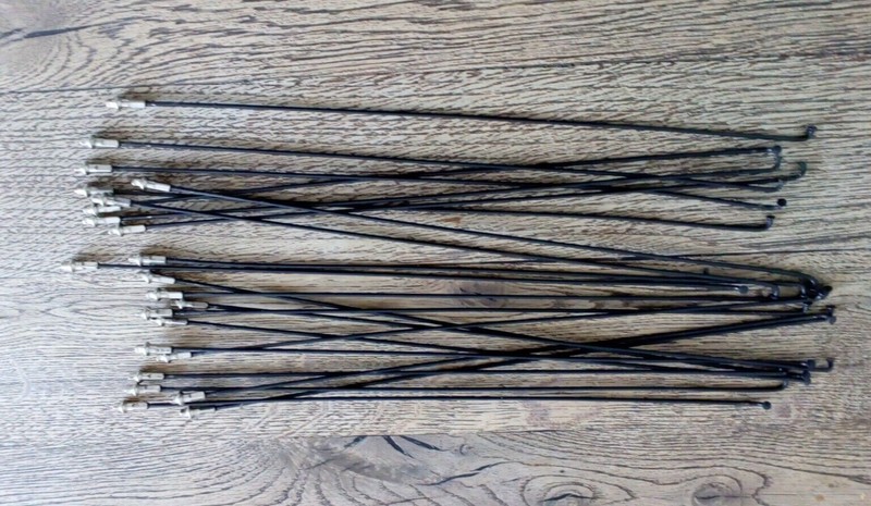 Sapim Race Black Butted Bicycle Spokes & Nipples - 24no, Used 284mm length