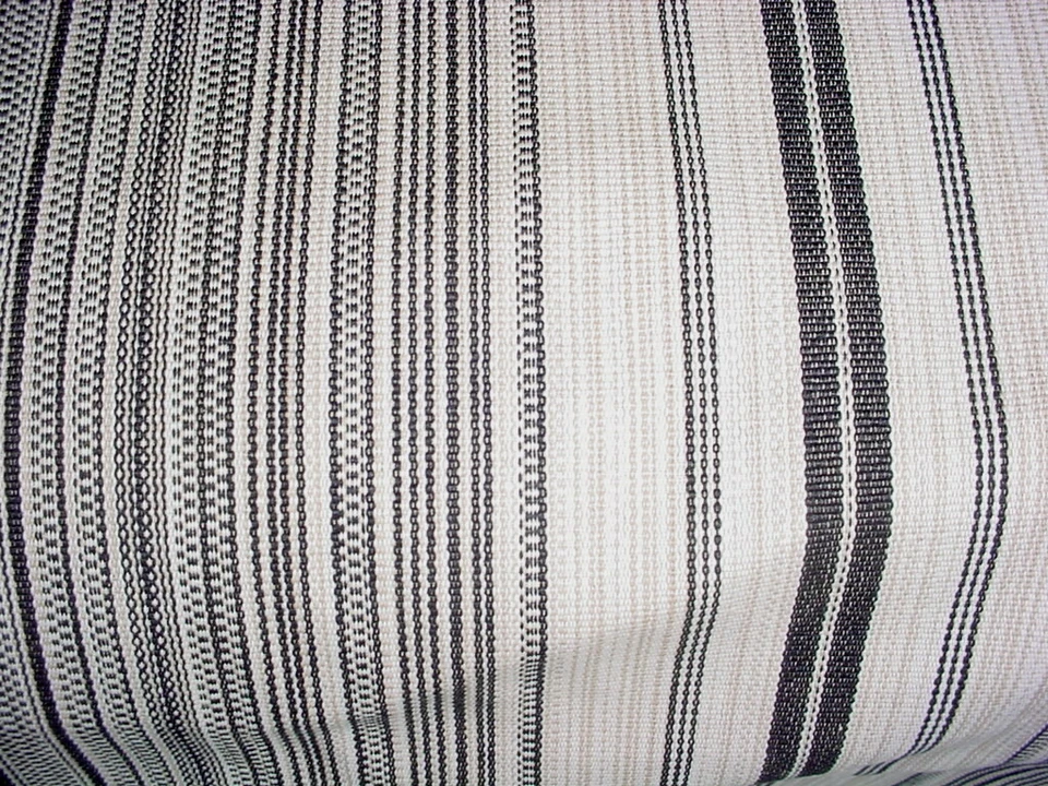2-1/2 Ralph Lauren LCF67577F Pimlico Dhurrie Stripe Black Sand Upholstery Fabric - Image 3 of 4