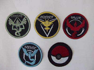 Pokemon Team HARMONY ,INSTINCT,and Pokemon Ball large sew on patches 