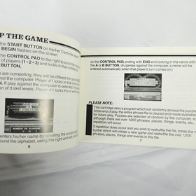 WHEEL OF FORTUNE Nintendo NES Instruction Booklet Manual *ONLY*