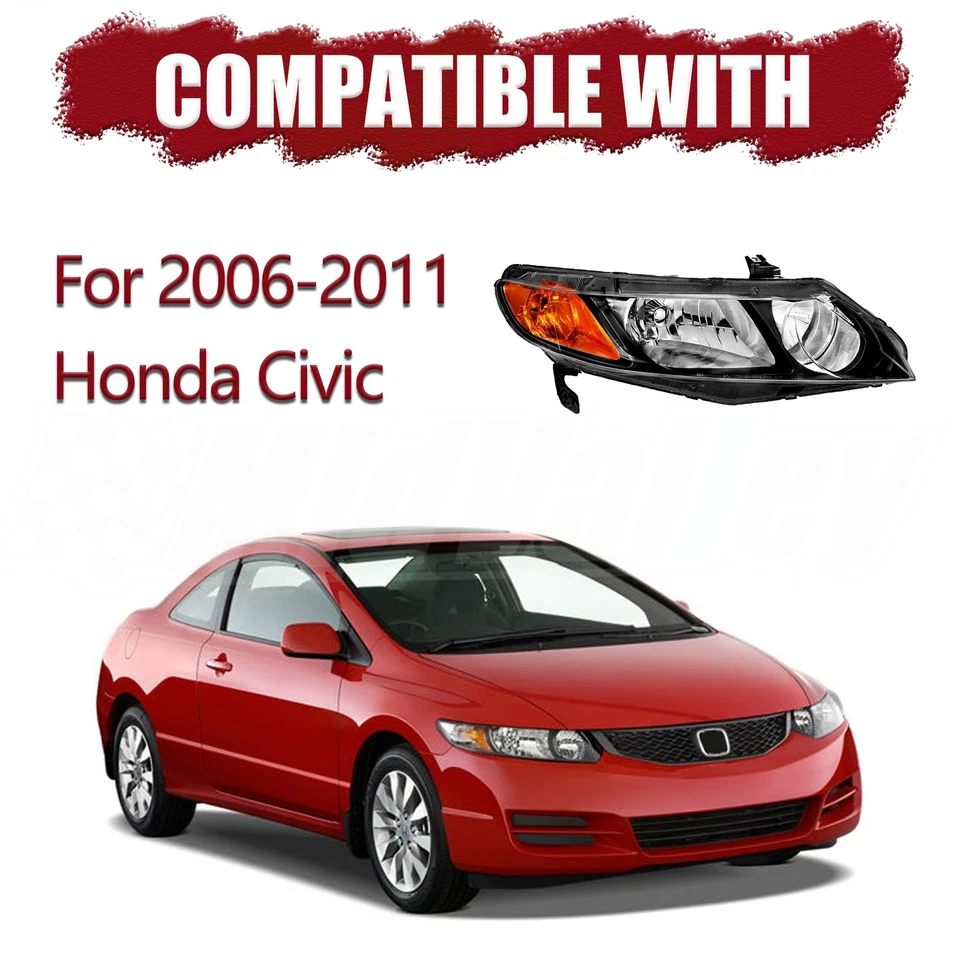 Headlight Right Passenger Side For 2006-2011 Honda Civic Sedan HO2503125 Foto 4 de 4