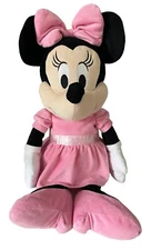 Disney Baby Jumbo Minnie Mouse Plush Pink Stuffed Animal 26" Large Crinkle Bow