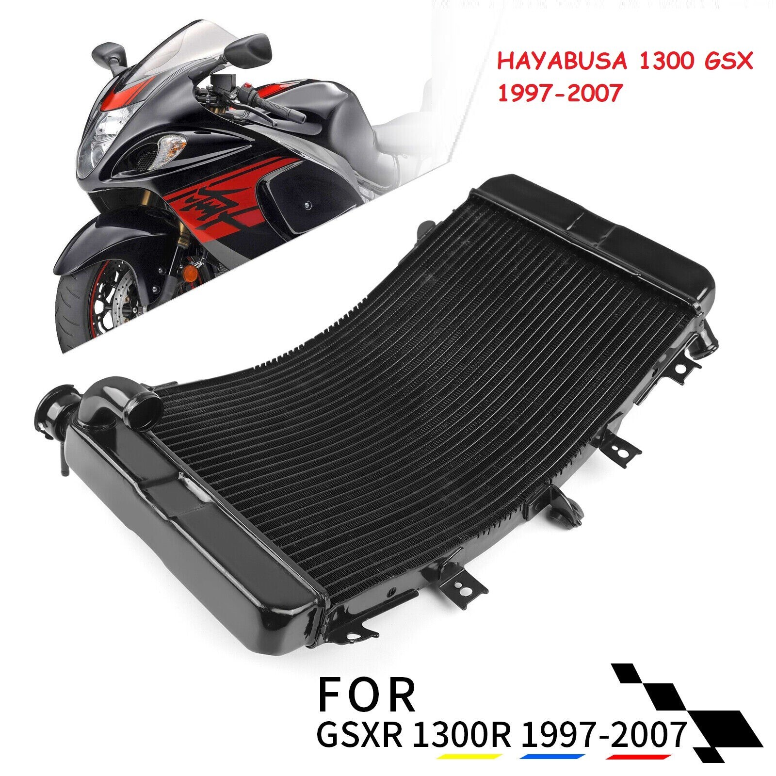Radiateur pour Suzuki Hayabusa 1997-2007 idéal pour longs trajets d'été